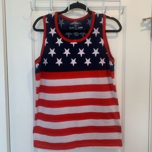 Mens fit American Flag print tank top